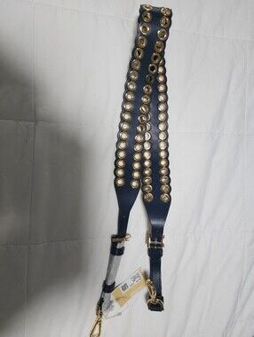 MICHAEL Michael Kors Navy Leather Strap with Gold Hardware